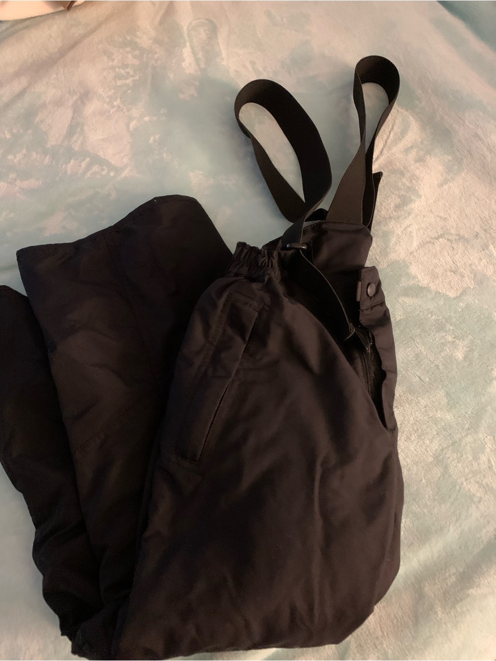 Lands' End Kids Black Insulated Winter Bib/snowpants